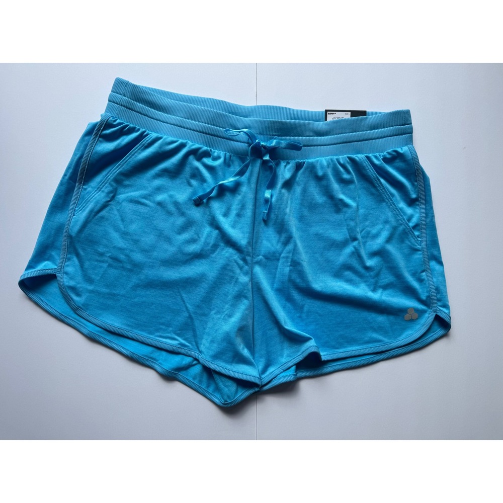 NWT TekGear Blue Workout Shorts Women L Athleisure Gorpcore Gym Yoga Dry Stretch
